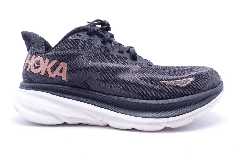 Hoka Clifton 9 Wide Shoes Womens Size 8 D Black Running Sneakers 1132211 BRGL